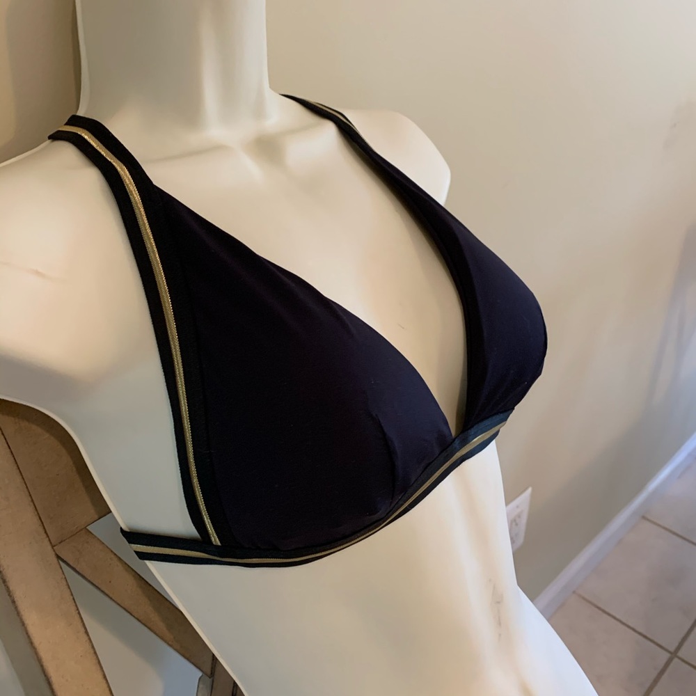 TopShop Black & Gold Bikini top Sz 6 Small